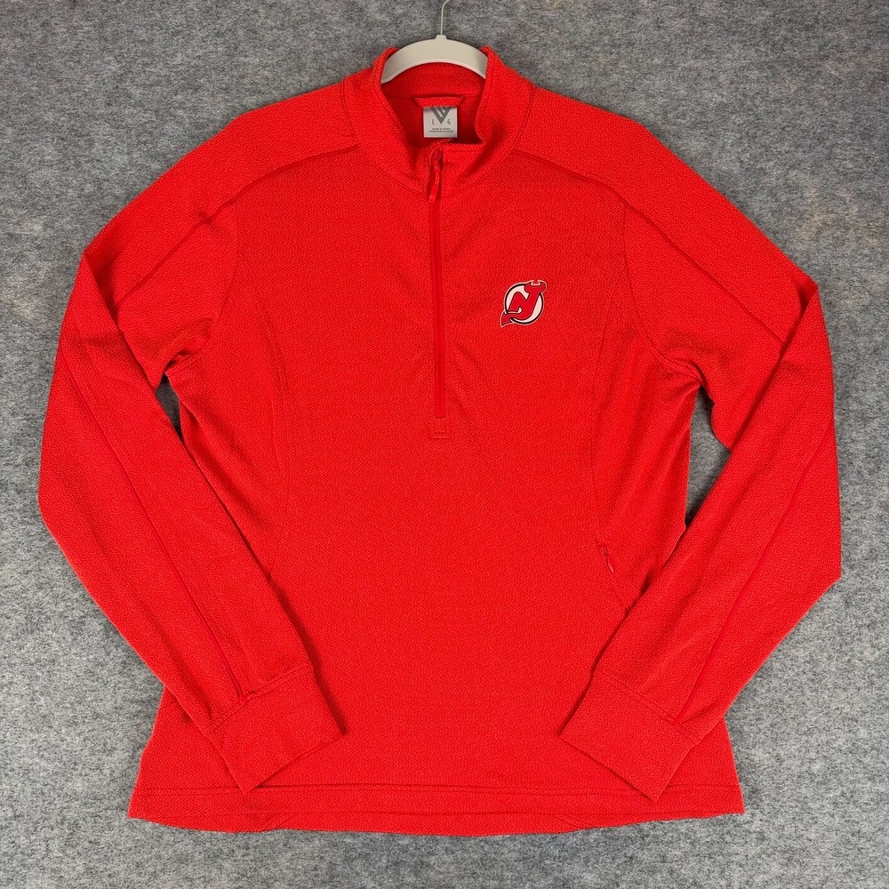 Levelwear New Jersey Devils Red 1/4 Zip Pullover Red Womens Large L